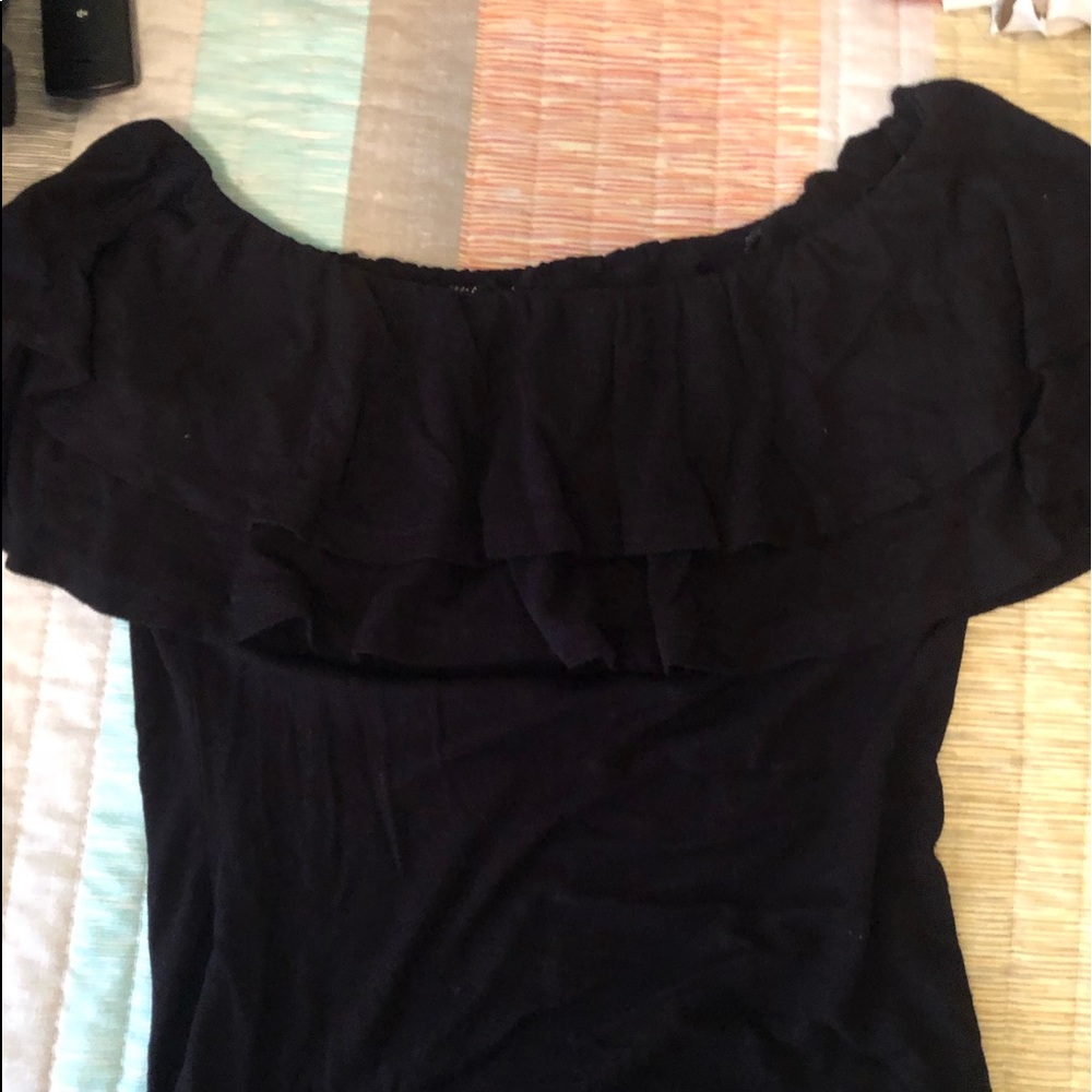 black off the shoulder shirt